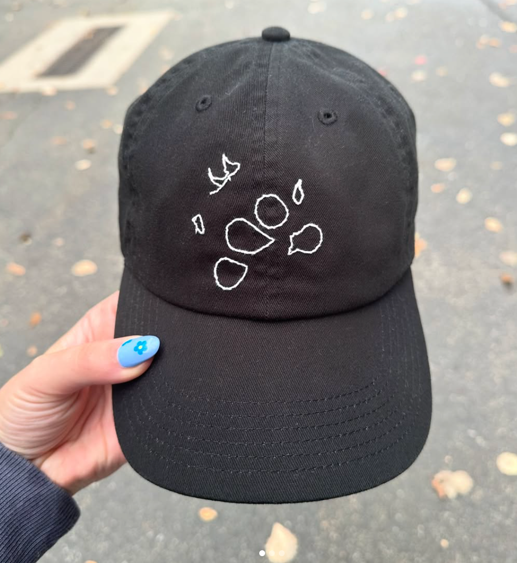 Hand Embroidered Dog Paw Cap