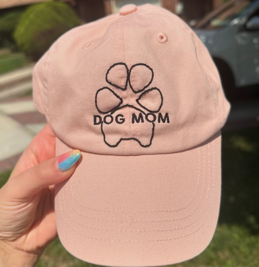 Hand Embroidered Dog Paw Cap